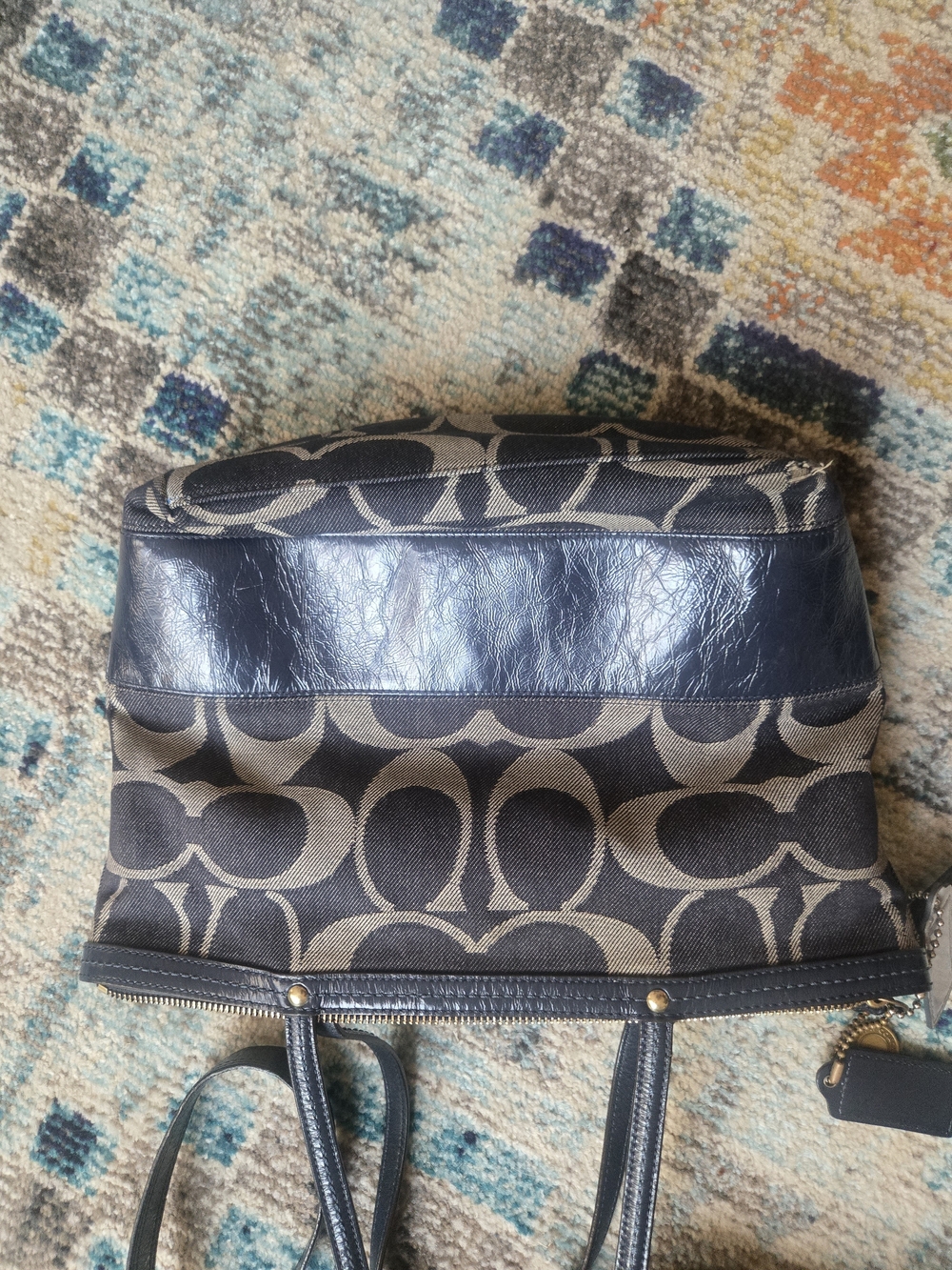 Coach Signature Canvas Tote in Brown/Black